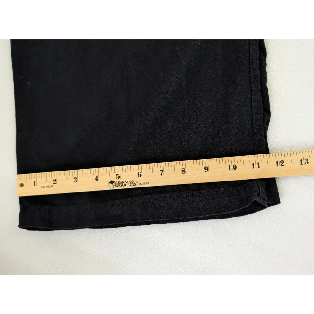 Gap Wide Leg Pants Womens XL‎ Black Linen Blend Pull On Business Casual Beach